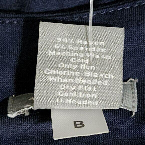 NWT Ann Taylor Womens Ruched Front Dress Solid Navy Blue Jersey Office Casual Sm - Picture 7 of 7